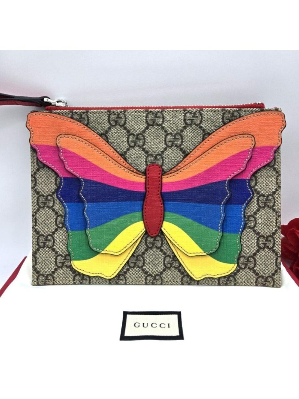 Gucci Clutch Pouch Butterfly GG